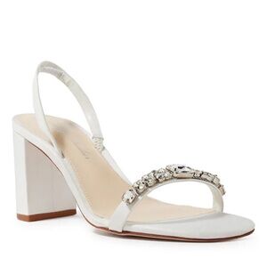 Hollis White Slingback Heels